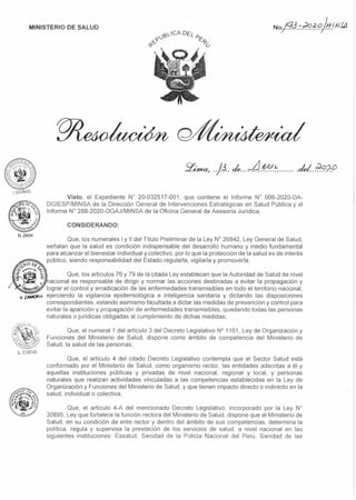   Protocolo COVID-19 en Peru (Actualizado 8-5-2020)
