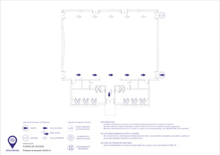 IDENTIFICACIÓN
AUTO
PROTEC
CIÓN
dosurbanas
PLANTA DE ACCESO
Flujo de ENTRADA
Flujo de SALIDASALIDA
ENTRADA
Leyenda de accesos y circulaciones Leyenda de material y recursos
PUNTO HIGIÉNICO
gel hidroalcohólico
ALMACÉN EPIs
material remanente
CONFINAMIENTO
PREVENTIVO
RECUERDA QUE:
- La higiene frecuente de las manos es la medida principal de prevención y control de la infección.
- Hay que mantener la higiene respiratoria: cubrirse la nariz y la boca con un pañuelo al toser y estornudar.
- Mantener distanciamiento físico de 1,5 metros, y cuando no se pueda garantizar, uso OBLIGATORIO de la mascarilla.
EN LOS DESPLAZAMIENTOS POR EL CENTRO:
- Se circulará en fila, manteniendo el distanciamiento físico, por la derecha de pasillos y escaleras, cuando no
se puedan establecer trayectos de sentido único.
EN CASO DE PRESENTAR SÍNTOMAS:
- Avisa inmediatamente a la persona responsable de tu grupo o a la coordinadora COVID-19
Doble sentido
 