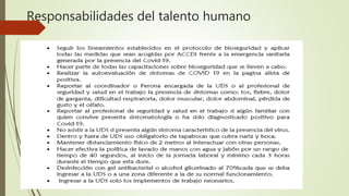 Responsabilidades del talento humano
 