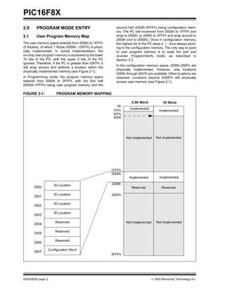 Protocolo de programacion del pic16 f8x | PDF