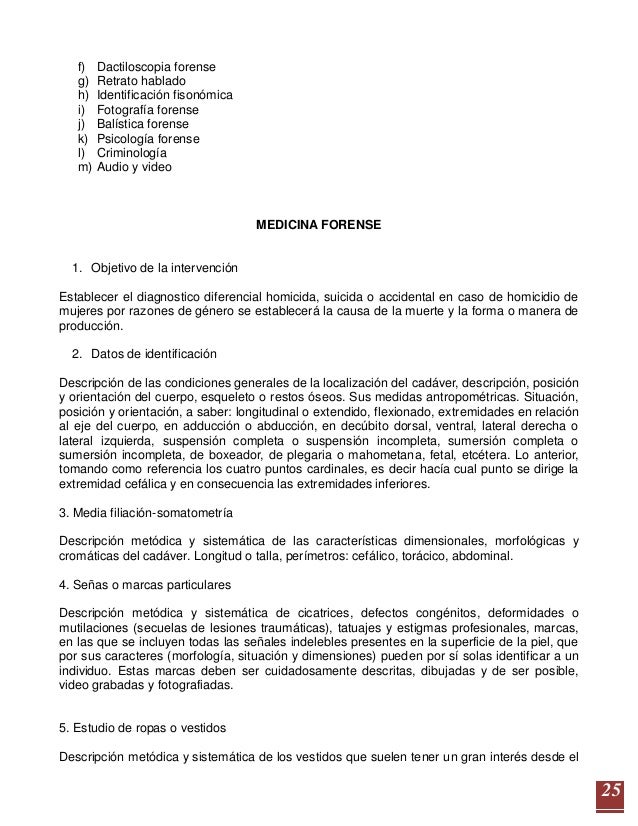 Protocolo de servicios periciales