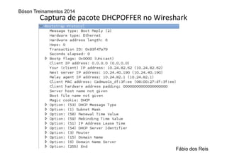 Captura de pacote DHCPOFFER no Wireshark
Bóson Treinamentos 2014
Fábio dos Reis
 