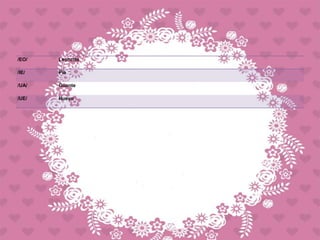 /EO/ Leoncito
/IE/ Pie
/UA/ Guante
/UE/ Huevo
 