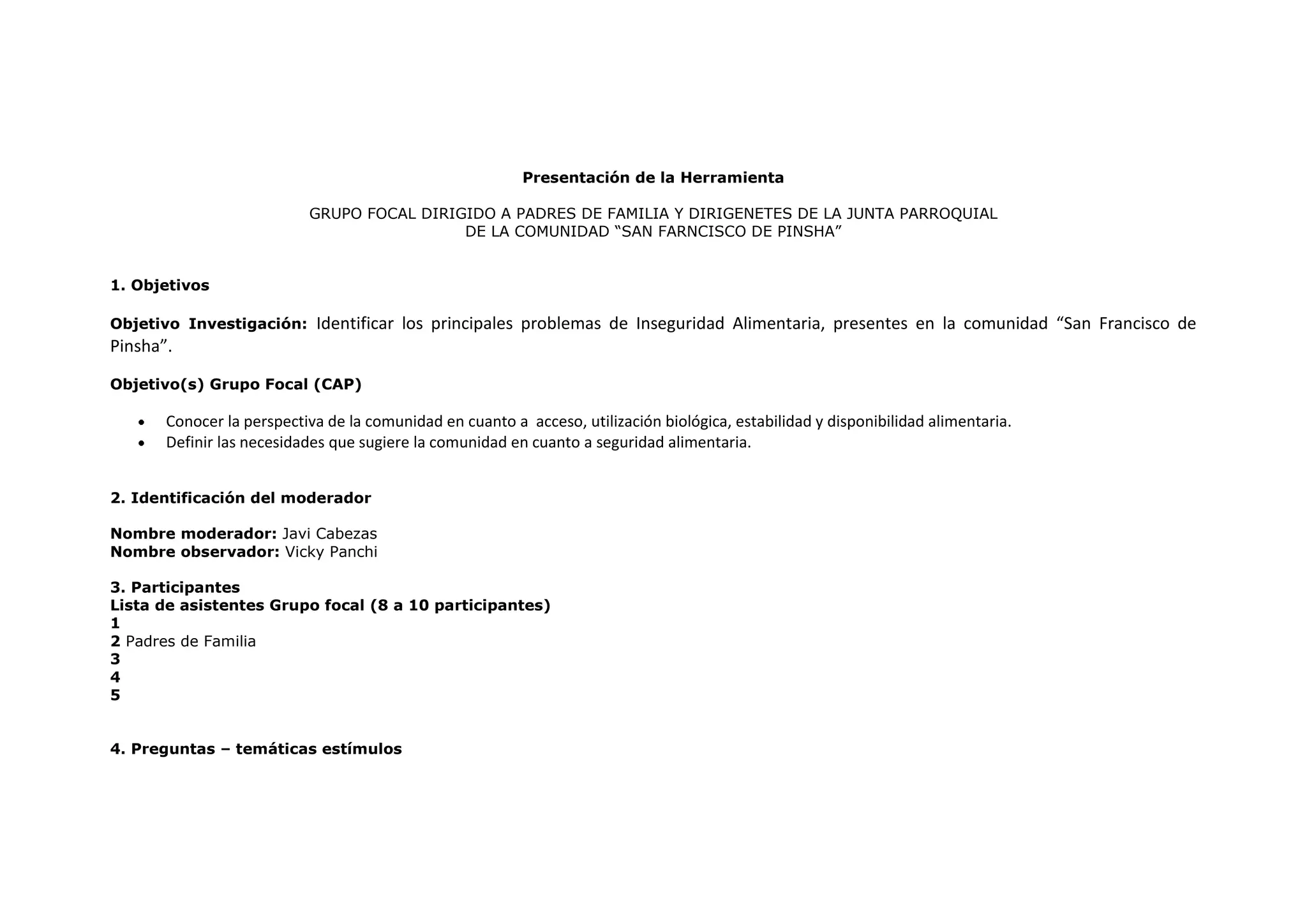 Protocolo grupo focal