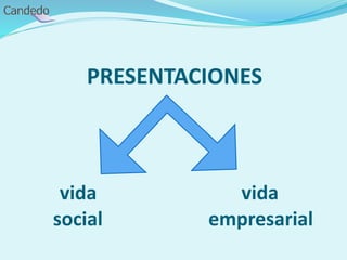 PRESENTACIONES
vida vida
social empresarial
 