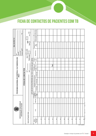 Ficha de Contactos de pacientes com TB
9Avaliação e manejo de pacientes com TB // Versão 1
 