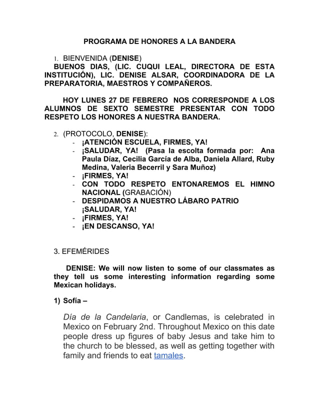 Protocolo para honores a la bandera PDF