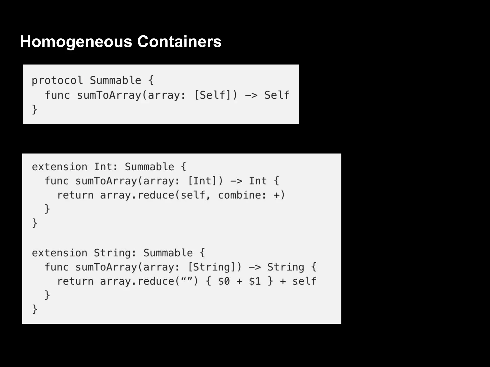 Homogeneous Containers
 