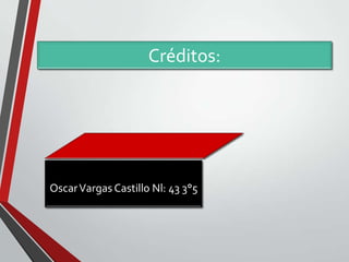 Créditos:

Oscar Vargas Castillo Nl: 43 3°5

 