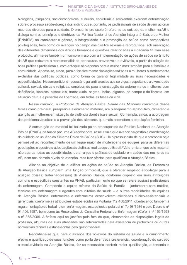 Protocolo saude mulher
