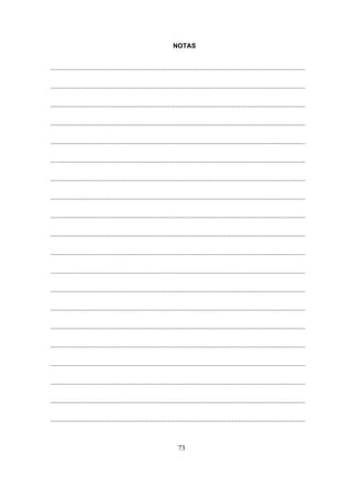 NOTAS
.............................................................................................................................................
.............................................................................................................................................
.............................................................................................................................................
.............................................................................................................................................
.............................................................................................................................................
.............................................................................................................................................
.............................................................................................................................................
.............................................................................................................................................
.............................................................................................................................................
.............................................................................................................................................
.............................................................................................................................................
.............................................................................................................................................
.............................................................................................................................................
.............................................................................................................................................
.............................................................................................................................................
.............................................................................................................................................
.............................................................................................................................................
.............................................................................................................................................
.............................................................................................................................................
.............................................................................................................................................

73

 
