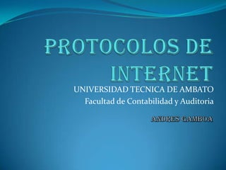 UNIVERSIDAD TECNICA DE AMBATO
  Facultad de Contabilidad y Auditoria
 
