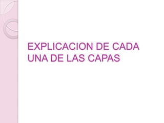 EXPLICACION DE CADA
UNA DE LAS CAPAS
 