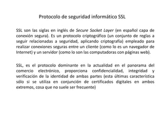Protocolos de seguridad ssl | PPTX