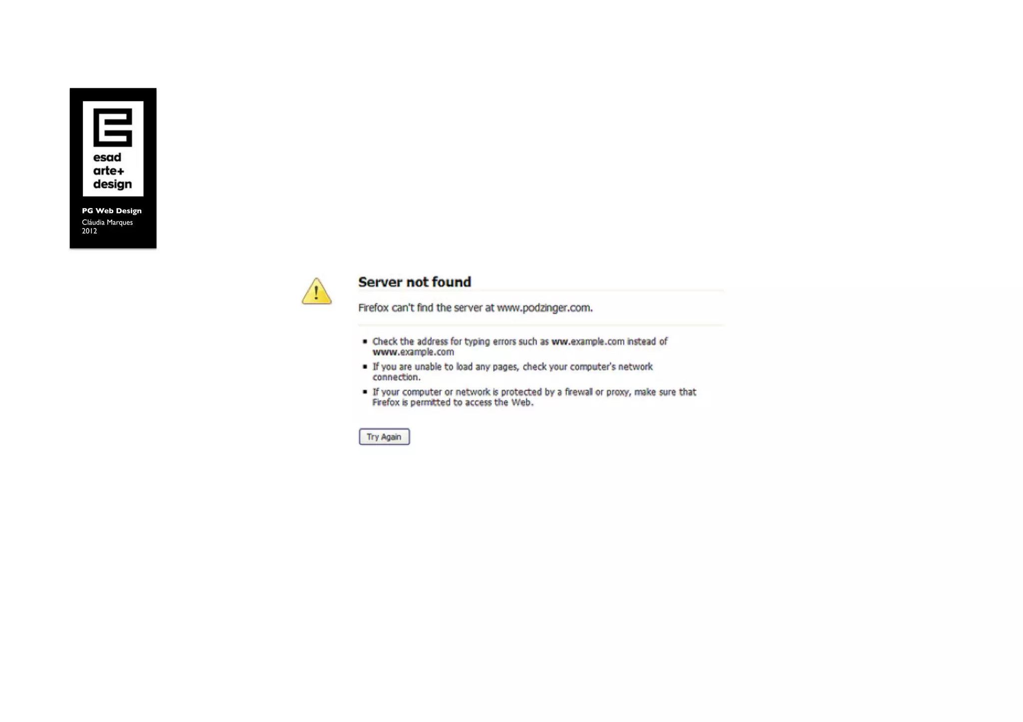 PG Web Design	

Cláudia Marques	

2012	

 
