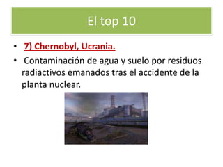  8) Kabwe, Zambia. Contaminación del suelo por plomo, derivado de su minería.El top 10  