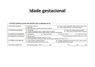 Idade gestacional
 