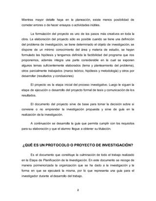 Guia para elaborar un protocolo de tesis | DOC