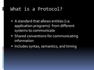 Protocols | PPTX | Computer Networking | Computing