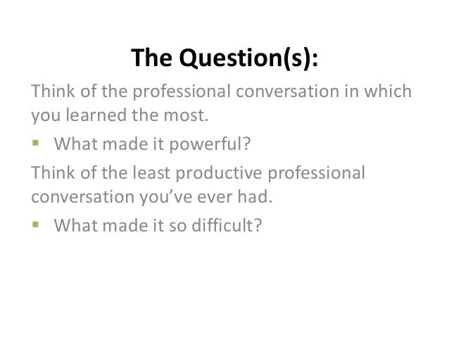 Protocols for Professional Conversations