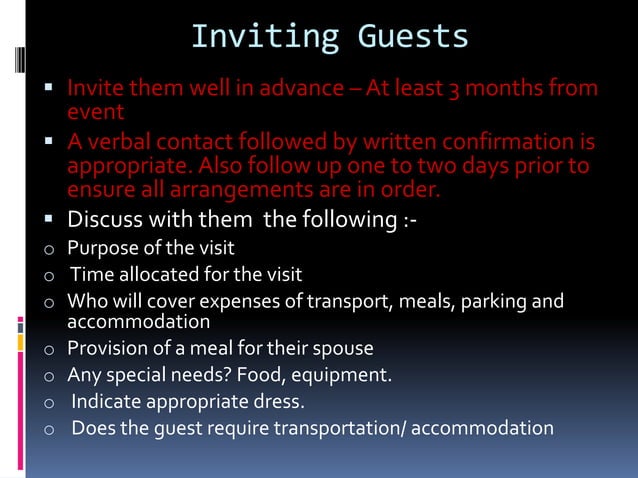 Protocols of event management