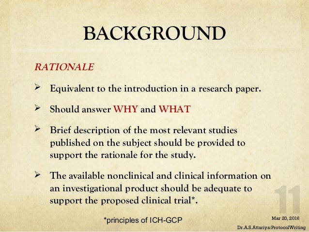 How to write rationale of the study