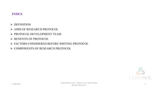 Protocol Writing in Clinical Research | PPTX