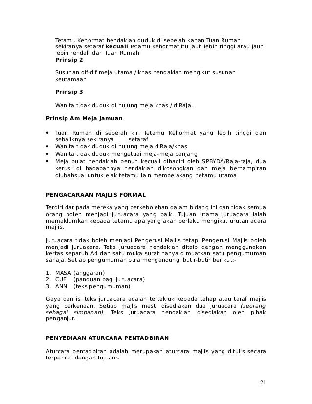 Protokol Dan Etiket Majlis Rasmi