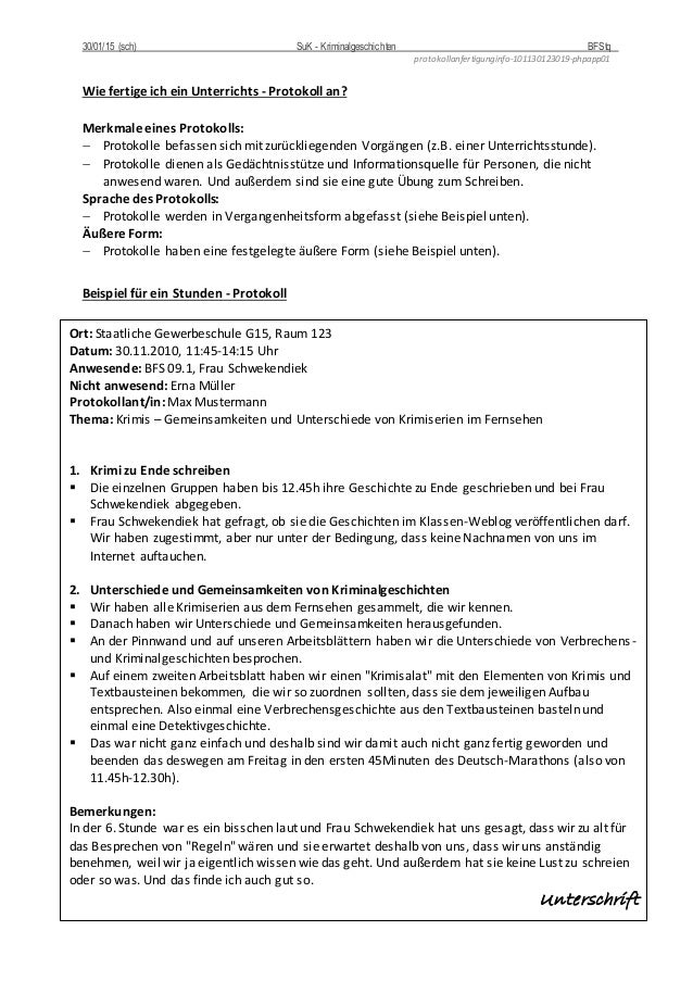 Protokollanfertigung Info