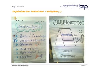 unternehmensberatung
bzp-Lernzirkel                          bierend, zeller & partner AG


Ergebnisse der Teilnehmer - Beispiele (1)




bierend, zeller & partner AG                                           Seite 12
 