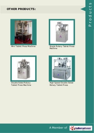 Products

OTHER PRODUCTS:

Mini Tablet Press Machine

Single Rotary Tablet Press
Machine

Double Sided Rotary
Tablet Press...