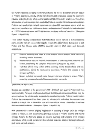 Proton Holdings Strategic Audit (Excerpt of Group Assignment) | PDF