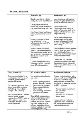 Proton Holdings Strategic Audit (Excerpt of Group Assignment) | PDF