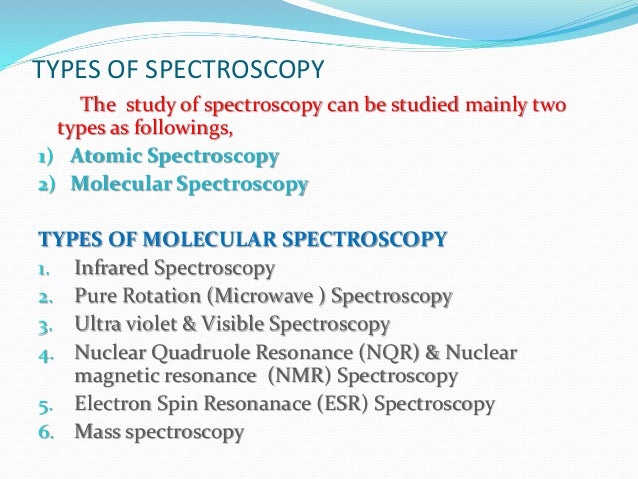 types of spectroscopy