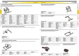 LINHA METAL                                                                                                                                   www.protork.com    www.protork.com                                                                                                                   LINHA METAL

                  SUPORTE PARA BAÚ REMOVÍVEL                                                                                                                                       PERNA PARA SUPORTE DE BAÚ REMOVÍVEL




                                                                                                                                                                                                                                                                                                                                         LINHA CAPACETES
LINHA CAPACETES




                  Produto que é a preferência de muitos motofretistas, motoboys e empresas do setor, a Pro Tork desenvolve uma linha ampla que atende                              Utilizado para reposição no suporte de baú removível				
                  as principais motos do setor. Os suportes de Baú Removível Pro Tork são confeccionados em chapas de aço maciço, cortados e furados a
                  laser e são disponíveis na cor preto (pintura eletrostática).				
LINHA METAL




                                                                                                                                                                                                                                                                                                                                         LINHA METAL
                                                                                                                                                                                   COMPATÍVEL COM:
                                                                                                                                                                                    TITAN-2000 Preto                BIZ-125 2010 Preto
                                                                                                                                                                                    SUB-53                          SUB-59H

                  COMPATÍVEL COM:
                   APACHE-150 Preto                 CG-83 Preto                      BASE P/BAULETOS 28/45L           TITAN-150 05>08 Preto            XRE-300 Preto
LINHA PLÁSTICA




                                                                                                                                                                                                                                                                                                                                         LINHA PLÁSTICA
                   SU-163D                          SU-03H                           NXR-150 2009 BROS Preto          SU-123H                          SU-157H                     BASE PARA SUPORTE DE BAÚ REMOVÍVEL
                   BIZ-125 Preto                    CG CARGO Preto                   SU-154H                          TITAN-150 SPORT Preto            XLR-125 Preto               Utilizado para reposição no suporte de baú removível				
                   SU-118H                          SU-29H                           NXR-150 2009 BROS Preto          SU-123H                          SU-27H                      			
                   BIZ-125 2010> Preto              CRYPTON Preto                    SU-162H                          TITAN-150 2009 Preto             XLR-250 Preto
                   SU-164H                          SU-44Y                           POP-100 Preto                    FAN-125 2009 Preto               SU-05H
                   BIZ-100 Preto                    FAZER-250 Preto                  SU-136H                          FAN-150 2010 Preto               XTZ-125 Preto
                   SU-39H                           SU-140Y                          RD-135 95> Preto                 SU-147H                          SU-101Y
                   CBX-200 STRADA Preto             HUNTER-125 Preto                 SU-69Y                           TITAN-2000 ES/KS                 YBR Preto
                   SU-63H                           SU-137SD                         SPEED-150 Preto                  SU-34H                           SU-40Y
LINHA PRO TORK




                                                                                                                                                                                                                                                                                                                                         LINHA PRO TORK
                   CBX-250 TWISTER Preto            MAX-125 Preto                    SU-141D                          TODAY Preto                      YBR-125 FACTOR Preto        COMPATÍVEL COM:
                   SU-122H                          SU-120SD                         TITAN-95>99 Preto                SU-02H                           SU-144Y                     BIZ-125 Preto                    CBX-200 STRADA Preto             NXR-125/150 BROS >08 Preto                                   XTZ-125 Preto
                                                                                     SU-01H                           XR-250 TORNADO Preto                                                                                                                                        TITAN-150 2009 Preto
                   CB-300 R Preto                   NXR-125/150 BROS >08 Preto                                                                         YES Preto                   SUB-47H                          SUB-04H                          SUB-10H                      FAN-125 2009 Preto              SUB-21Y
                   SU-165H                          SU-77H                           TITAN/FAN-125 05>08 Preto        SU-139H                          SU-121SZ                    BIZ-125 2010 Preto               CBX-250 TWISTER Preto            RD-135 95> Preto             FAN-150 2010 Preto              YBR Preto
                                                                                     SU-111H                                                                                       SUB-58H                          SUB-50H                          SUB-11Y                      SUB-57                          SUB-22Y
                                                                                                                                                                                   BIZ-100 Preto                    CG-83 Preto                      TITAN 95>99 Preto            TITAN-2000 >04 Preto            YBR-125 FACTOR Preto
                                                                                                                                                                                   SUB-01H                          SUB-05H                          SUB-12H                      XL-125 S Preto                  SUB-56Y
                                                                                                                                                                                   DREAN-100 Preto                  FAZER-250 Preto                  TITAN-150 05>08 Preto        SUB-16H                         YES Preto
                  SUPORTE PARA BAÚ UNIVERSAL (PARA MOTOCICLETAS ATÉ O ANO 99)
                                                                                                                                                                                   SUB-02H                          SUB-54Y                          SUB-13H                                                      SUB-49
                  Fixado junto aos amosrtecedores das motos, serve para qualquer modelo de motos fabricados até o ano 99 que possua dois amortecedores traseiros.
                                                                                                                                                                                                                                                     XLR-250 Preto
                                                                                                                                                                                                                                                     SUB-18H


                                                                                                                                                                                   BASE PARA SUPORTE DE BAÚ REMOVÍVEL ALONGADO
                                                                                                                                                                                   Utilizado para reposição no suporte de baú removível Alongado			
                                                                                                                                                                                   	




                  COMPATÍVEL COM:
                                                                                                                                                                                   COMPATÍVEL COM:
                   SUP. BAÚ UNIVERSAL Preto
                   SU-71H                                                                                                                                                          DREAN-100 Preto                  GF-125 Preto                     TITAN 95>99 Preto            TODAY Preto                     XLR-250 Preto
                                                                                                                                                                                   SUB-24H                          SUB-30K                          SUB-34H                      SUB-37H                         SUB-40H
                                                                                                                                                                                   CBX-150 AERO Preto               NX-200 Preto                     TITAN-150 05>08 Preto        XL-125 S Preto                  XLX-250 Preto
                                                                                                                                                                                   SUB-25H                          SUB-31H                          SUB-35H                      SUB-38H                         SUB-41H
                  SUPORTE PARA BAÚ REMOVÍVEL ALONGADO                                                                                                                              CBX-200 STRADA                   RD-135 95> Preto                 TITAN-2000 >04 Preto         XLR-125 Preto                   XR-200 Preto
                                                                                                                                                                                   SUB-26H                          SUB-33Y                          SUB-36H                      SUB-39H                         SUB-42H
                  Utilizado para fixar o baú oferecendo a possibilidade de retirar o suporte afrouxando quantro parafusos “borboleta”Possibilita o transporte do baú mais o
                  passageiro simultaneamente.                                                                                                                                      CRYPTON
                                                                                                                                                                                   SUB-29Y


                                                                                                                                                                                   TENSOR DE CORRENTE                                                                             SABONETE DO TENSOR DE CORRENTE
                                                                                                                                                                                   Este produto dispensa os constantes ajustes da corrente de transmissão da motocicleta.	        Produto de reposição do tensor de corrente
                                                                                                                                                                                   	




                  COMPATÍVEL COM:

                   DREAN-100 Preto                  GF-125 Preto                     TITAN-150 05>08                  XLR-125 Preto                    XL/xlx-250 Preto
                   SU-56H                           SU-62K                           SU-117H                          SU-55H                           SU-53H
                   CRYPTON Preto                    TITAN-2000 KS/ES Preto           XL-125 S Preto                   XLR-250 Preto
                                                    FAN-125 05>08 Preto                                                                                                            COMPATÍVEL COM:                                                                                COMPATÍVEL COM:
                   SU-61Y                                                            SU-54H                           SU-52H
                                                    SU-58H                                                                                                                          CG Preto                        CBX-200 STRADA Preto             TITAN-150 Preto               TODOS TORK Preto nylon
    48                                                                                                                                                                              TE-01H                          TE-02H                           TE-03H                        SB-01                                                 49
 