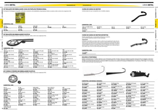 LINHA METAL                                                                                                                              www.protork.com    www.protork.com                                                                                                                                  LINHA METAL

                  KIT RELAÇÃO EM EMBALAGEM CAIXA DE PAPELÃO PROMOCIONAL                                                                                                        CURVA DE SAÍDA DO MOTOR




                                                                                                                                                                                                                                                                                                                                                          LINHA CAPACETES
LINHA CAPACETES




                  Kit relação em embalagem de papelão, sofisticada e resistente, com durabilidade comprovada por todos os usuários, todos os itens com a logomarca Tork.       Confeccionado em aço e compatível com os modelos originais.
LINHA METAL




                                                                                                                                                                                                                                                                                                                                                          LINHA METAL
                  COMPATÍVEL COM:
                                                                                                                                                                               COMPATÍVEL COM:
                  BIZ-125                          TITAN 99                          TITAN-2000                       YES                           YBR
                  KT-74H                           KT-76H                            KT-78H                           KT-80S                        KT-81Y                      NXR-125/150 BROS 08 Preta            NX-200 Preta                          XLR-125                            XR-200 Preta                  XTZ-125 Preta
                                                                                                                                                                                CV-19                                CV-21                                 CV-22                              CV-23                         CV-24
                  BIZ-100                          FAN-2009                          TITAN-150
                  KT-75H                           KT-77H                            KT-79H                                                                                     NX-150 Preta
LINHA PLÁSTICA




                                                                                                                                                                                                                                                                                                                                                          LINHA PLÁSTICA
                                                                                                                                                                                CV-20

                  KIT RELAÇÃO EM EMBALAGEM PLÁSTICA                                                                                                                            CURVA DE SAÍDA DO MOTOR ESPORTIVA
                  Kit relação em embalagem plástica, sofisticada e resistente, todos os itens com a logomarca Tork.
                                                                                                                                                                               Produto orientado para o uso de práticas off road, em conjunto
                                                                                                                                                                               com a ponteira esportiva resulta em mais otimização.
                                                                                                                                                                               Importante
                                                                                                                                                                               Produzido no estilo Works que dissipa melhor as calorias que são geradas pelo motor. Este pro-
                                                                                                                                                                               duto não recebe cromagem ou pintura, pois, o banho ou a pintura decorativa, impedirão que as
LINHA PRO TORK




                                                                                                                                                                                                                                                                                                                                                          LINHA PRO TORK
                                                                                                                                                                               calorias geradas dentro da câmara de combustão sejam dissipadas para a atmosfera, e isto poderá
                                                                                                                                                                               ocasionar desgaste excessivo no conjunto pistões e anéis de segmento. Para melhor conservar a
                                                                                                                                                                               aparência Works é importante sempre depois de utilizar a motocicleta e com o motor frio, lavar, e
                                                                                                                                                                               secar. Depois untar a curva com óleo mineral para evitar ferrugem.

                  COMPATÍVEL COM:
                   BIZ-125                          CG-90>99                         MAX                              POP-100                       WEB                        COMPATÍVEL COM:
                   (CM-33+CR-14H+PH-11H)            (CM-01+CR-02H+PH-01H)            (CM-32+CR-03Y+PH-26SD)           (CM-35H+CR-19H+PH-18H)        (CM-19+PH-14SD+CR-15SD)
                   KT-35H                           KT-06H                           KT-30SD                          KT-45H                        KT-37SD                    XT-225 Works
                   BIZ-100                          DT-180 N/Z 85                    NX/XR-200 98                     RD-125 / RDZ-135              XLR-125                    CV-05Y
                   (CM-19+CR-04H+PH-04H)            (CM-06+CR-04Y+PH-01Y)            (CM-17+CR-08H+PH-10H)            (CM-12+CR-03Y+PH-02Y)         (CM-09CR-06H+PH-01H)
                   KT-07H                           KT-15Y                           KT-12H                           KT-17Y                        KT-14H
                   DREAM-100                        DT-200 TDR-180                   NX/XR-200 99                     SPEED-150                     XTZ-125                    ESCAPES E PONTEIRAS
                   (CM-03+CR-03H+PH-04H)            (CM-06+CR-05Y+PH-04Y)            (CM-17+CR-09H+PH-10H)            (CM-36+CR-21D+PH-20D)         (CM-34Y+CR-16Y+PH-15Y)     Produto compatível com os modelos originais e com componentes cortados e furados a laser, que conferem ao produto mais precisam na instalação e maior dura-
                   KT-60H                           KT-16Y                           KT-13H                           KT-51D                        KT-40Y                     bilidade. Os escapamentos e ponteiras Pro Tork estão em conformidade com os orgãos reguladores de Meio-âmbiente e de Trânsito - Normas NBR 9714 de janeiro
                   CBX-200 STRADA                   FAN-2009                         NXR-125 BROS                     TITAN-2000                    YBR                        de 2000 da Associação Brasileira de Normas Técnicas (ABNT) e de acordo com o prescrito na resolução CONAMA 002 de 11 de fevereiro 1993 artigo 1º § 5º, ou seja, o
                   (CM-15+CR-10H+PH-10H)            (CM-01+CR-23H+PH-22H)            (CM-3+CR-12H+PH-13H)             (CM-01+CR-11H+PH-01H)         (CM-06+CR-06Y+PH-05Y)      nível de ruído não excede o permitido por lei.
                   KT-10H                           KT-72H                           KT-62H                           KT-09H                        KT-08Y
                   CG-125 82                        HUNTER-125                       NXR-150 BROS                     TITAN-150 / TITAN-150 2009    YES
                   (CM-04+CR-05H+PH-01H)            (CM-19+CR-03Y+PH-26SD)           (CM-30H+CR-20H+PH-13H)           CM-12+CR-18H+PH-17H)          (CM-01+PH-16SZ+CR-17SZ)
                   KT-11H                           KT-32SD                          KT-49H                           KT-44H                        KT-42SZ


                  KIT COROA E PINHÃO EM EMBALAGEM PLÁSTICA
                  Kit relação em embalagem plástica, sofisticada e resistente, todos os itens com a logomarca Tork.




                                                                                                                                                                               COMPATÍVEL COM MODELO ORIGINAL:
                                                                                                                                                                               BIZ-100 Cromado                       CBX-150 AERO Cromado                  NX-200 (pont) Preto                TITAN/FAN 125 05 Cromado      XL-125 S (pont) Preto
                                                                                                                                                                               ES-162HC                              ES-24HC                               ES-153HP                           ES-259HC                      ES-29HP
                  COMPATÍVEL COM:
                                                                                                                                                                               BIZ-125 Cromado                       CBX-250 TWISTER (pont) Crom.          NX-350 SAHARA (pont) Preto         TITAN/FAN 125 06>08 Crom.     XLR-125 (pont) Preto
       BIZ-125                                      DT-180                           NX/XR-200 98                     RD-125 / RDZ-135              WEB                        ES-368H                               ES-450H                               ES-28H                             ES-373H                       ES-57HP
       (CR-14H+PH-11H)                              (CR-04YPH-01Y)                   (CR-08H+PH-10H)                  (CR-03YPH-02Y)                (CR-15SD+PH-14SD)          BIZ-125 2011>                         CG-82 Cromado                         NXR-150 BROS 09>12 (pont) Pt.      TITAN 150 ESD 05>08 Crom.     XLR-250 (pont) Preto
       KT-63H                                       KT-26Y                           KT-23H                           KT-28Y                        KT-38SD                    ES-560HC                              ES-01HC                               PO-166HP                           ES-250HC                      ES-14HP
       BIZ-100                                      DT-200                           NX/XR-200 99                     SPEED-150                     XLR-125 97
       (CR-04H+PH-04H)                              (CR-05Y+PH-01Y)                  (CR-09H+PH-10H)                  (CR-21D+PH-20D)               (CR-06H+PH-06H)            DREAN 100 Cromado                     CG-83 Cromado                         NXR-125/150 Bros >08 (pont) Pto.   TITAN 150 KS/ES 05>08 Crom.   XL/XLX-250 (pont) Preto
       KT-64H                                       KT-27Y                           KT-24H                           KT-53D                        KT-25H                     ES-34HC                               ES-02HC                               ES-255HP                           ES-254HC                      ES-16HP
       DREAM-100                                    FAN-2009                         NXR-125 BROS                     TITAN-150 / TITAN-150 2009    XTZ-125                    CB-400 (par) Cromado                  CG-85/TODAY Cromado                   POP-100 Cromado                    TIT.-150 KS/ES FAN-ESI 09     XR-200 (pont) Preto
       (CR-03H+PH-04H)                              (CR-23HPH-22H)                   (CR-12H+PH-13H)                  (CR-18H+PH-17H)               (CR-16Y+PH-15Y)            ES-07HC                               ES-03H                                ES-369H                            ES-477HC                      ES-91HP
       KT-66H                                       KT-73H                           KT-65H                           KT-58H                        KT-70Y                                                                                                                                    TITAN-150 ESD/EX 2009
       CBX-200 STRADA                               FLASH                            NXR-150 BROS                     TODAY/TITAN 90>99 C/ANEL      YBR                        CB-450 (par) Cromado                  CRYPTON Cromado                       RD-135 95> Cromado                                               XR-250 TORNADO (pont) Preto
                                                                                                                                                                               ES-08HC                               ES-164YC                              ES-195YC                           FAN-ESDI 2010                 ES-202HP
       (CR-10H+PH-10H)                              (CR-22K+PH-21K)                  (CR-20H+PH-13H)                  (CR-02H+PH-01H)               (CR-06Y+PH-05Y)                                                                                                                           ES-483HC
       KT-22H                                       KT-57K                           KT-67H                           KT-20H                        KT-29Y                     CBX-200 STRADA >97 Crom.              NX-400FALC >05 (pont) Pto.            TDM-225 00> (pont) Preto                                         XTZ-125 (pont) Preto
       CG/ML/TUR. 82                                MAX                              POP-100                          TITAN-2000 ES/KS C/ANEL       YES                        ES-27HC                               ES-298HP                              ES-180YP                           TITAN 00 ES Cromado           ES-258YP
       (CR-05HPH-01H)                               (CR-03Y+PH-26SD)                 (CR-19H+PH-18H)                  (CR-11H+PH-11H)               (CR-17SZ+PH-16SZ)                                                                                                                         ES-158HC
                                                                                                                                                                               CBX-200 STRADA 98> Cromado            NX-400FALC 06> (pont) Pto.            TITAN/FAN 125 09> s/cat. Crom.                                   YBR Cromado
       KT-18H                                       KT-69SD                          KT-46H                           KT-21H                        KT-68SZ                    ES-109HC                              ES-449H                               ES-451H                            TITAN 00 KS/KSE Cromado       ES-167YC
       CG/ML/TUR. 83>89                                                                                                                                                                                                                                                                       ES-159HC
       (CR-01H+PH-01H)                                                                                                                                                         CBX-750 (par) Cromado                 NX-150 (pont) Preto                   TITAN 95>99 Cromado
    30 KT-19H                                                                                                                                                                  ES-23HC                               ES-22H                                ES-26H                                                                                         31
 