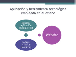 Aplicación y herramienta tecnológica
empleada en el diseño
 