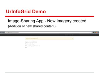 UrInfoGrid Demo
Image-Sharing App - New Imagery created
(Addition of new shared content)
 