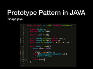 Prototype Pattern in JAVA
Shape.java