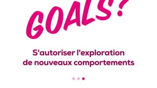 S'autoriser l'exploration 
de nouveaux comportements
 