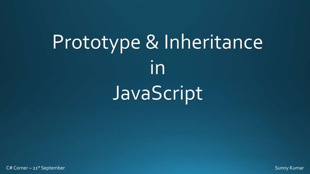 Prototype & Inheritance in JavaScript | PPTX