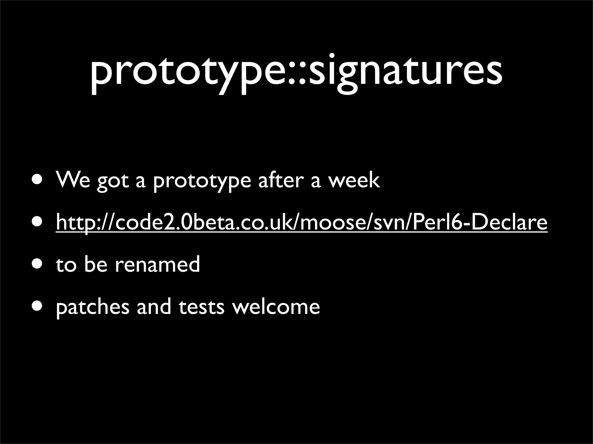 prototype::signatures