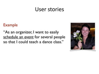 User stories
 