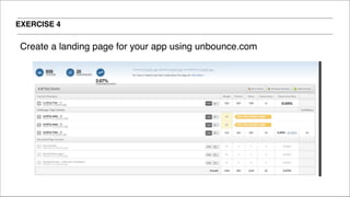 EXERCISE 4
Create a landing page for your app using unbounce.com!
!
!
 
