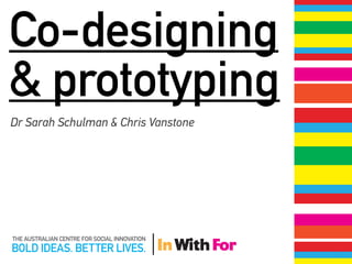 Co-designing
& prototyping
Dr Sarah Schulman & Chris Vanstone
 