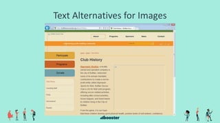 Text Alternatives for Images
 