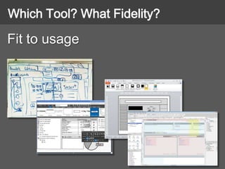 Which Tool? What Fidelity?
Fit to usage
 