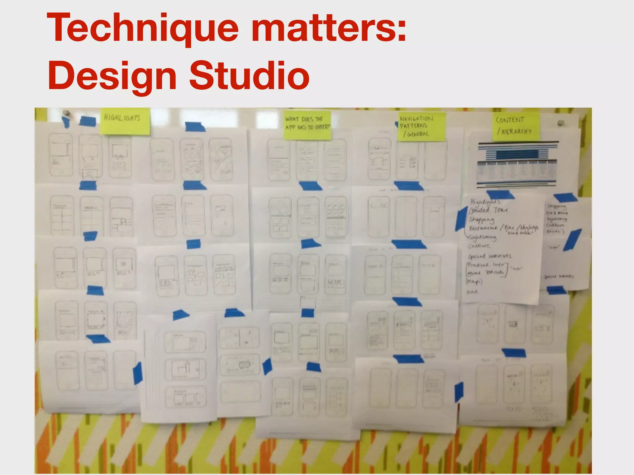 Technique matters:
Design Studio
 