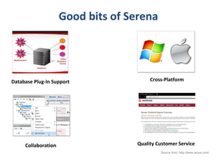 Good bits of Serena Cross-Platform Collaboration Quality Customer Service Source from:  http://www.axure.com/  Database Plug-In Support 
