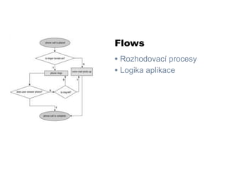 Flows
• Rozhodovací procesy
• Logika aplikace
 